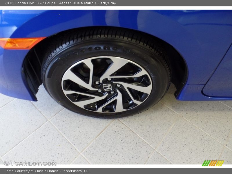 Aegean Blue Metallic / Black/Gray 2016 Honda Civic LX-P Coupe