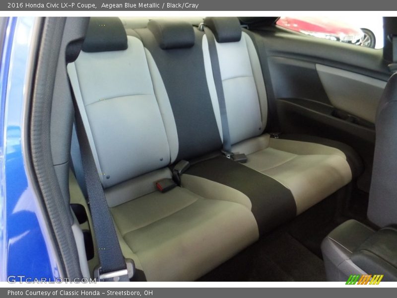 Aegean Blue Metallic / Black/Gray 2016 Honda Civic LX-P Coupe