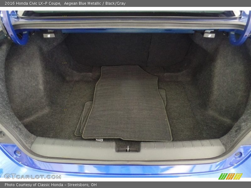 Aegean Blue Metallic / Black/Gray 2016 Honda Civic LX-P Coupe