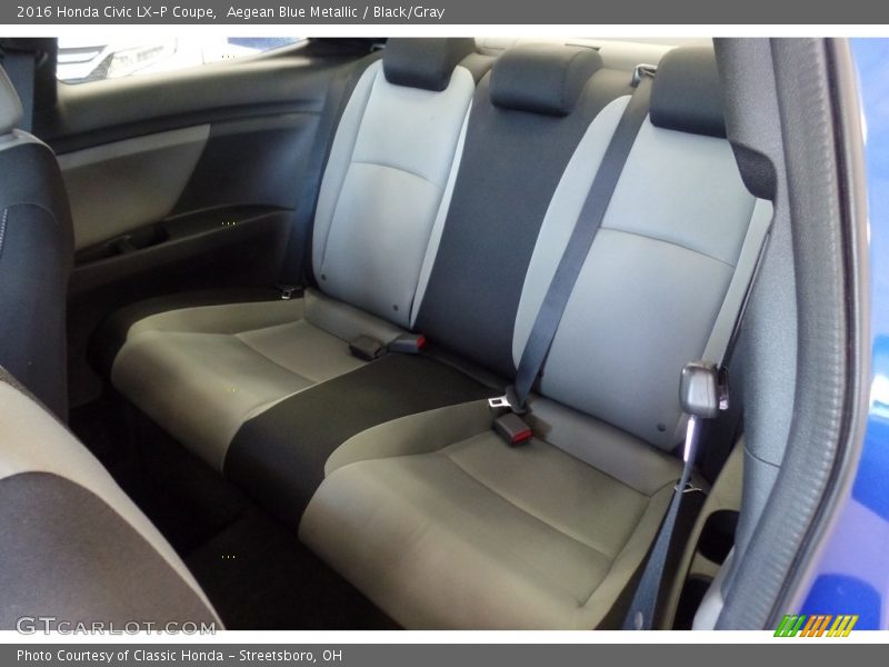 Aegean Blue Metallic / Black/Gray 2016 Honda Civic LX-P Coupe