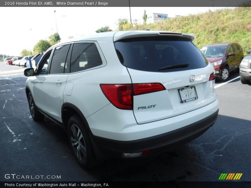 White Diamond Pearl / Beige 2016 Honda Pilot EX AWD