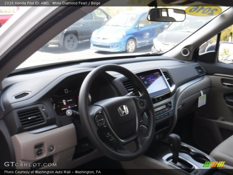 White Diamond Pearl / Beige 2016 Honda Pilot EX AWD