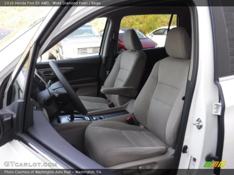 White Diamond Pearl / Beige 2016 Honda Pilot EX AWD