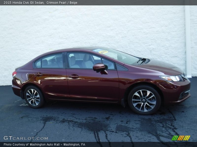 Crimson Pearl / Beige 2015 Honda Civic EX Sedan