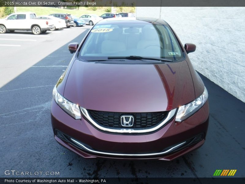 Crimson Pearl / Beige 2015 Honda Civic EX Sedan