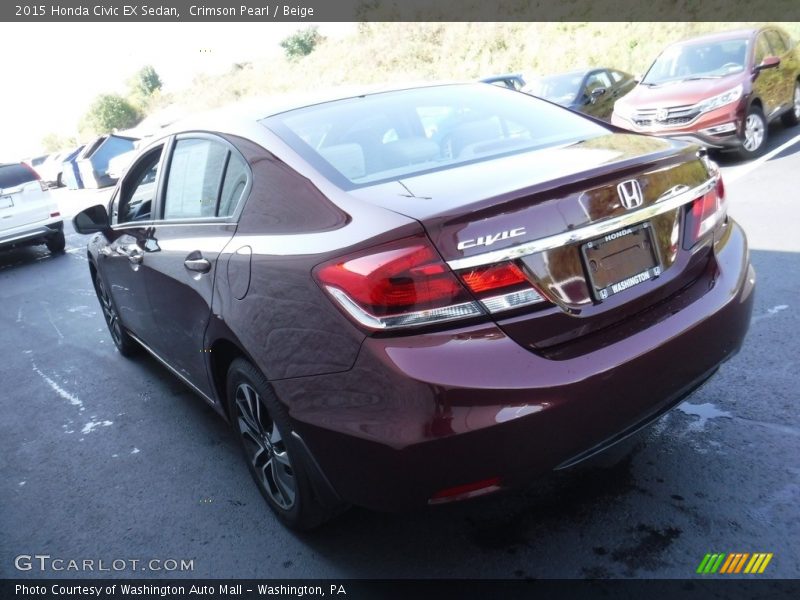 Crimson Pearl / Beige 2015 Honda Civic EX Sedan