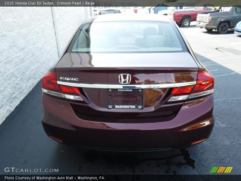 Crimson Pearl / Beige 2015 Honda Civic EX Sedan