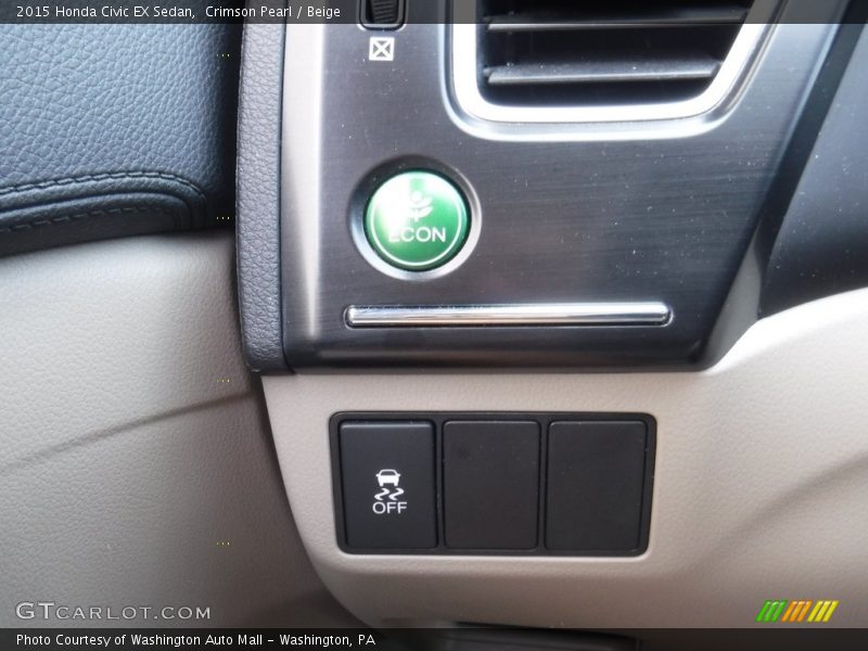 Crimson Pearl / Beige 2015 Honda Civic EX Sedan