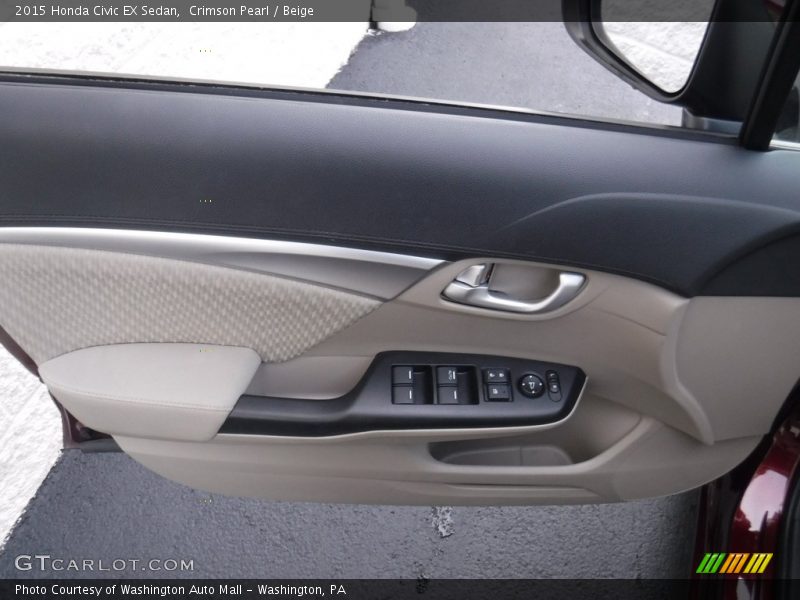 Crimson Pearl / Beige 2015 Honda Civic EX Sedan