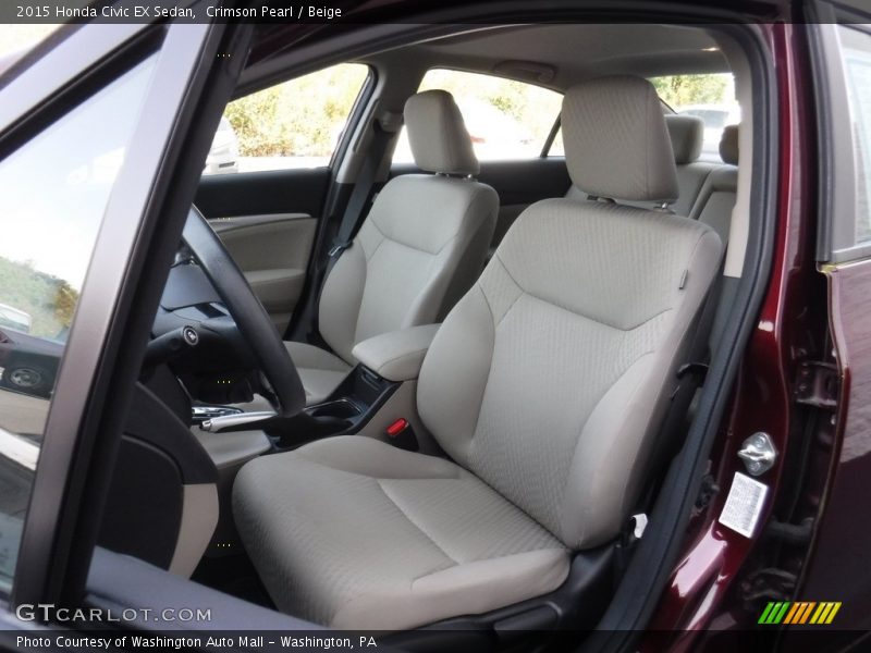 Crimson Pearl / Beige 2015 Honda Civic EX Sedan