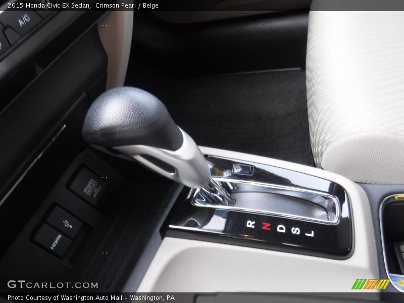 Crimson Pearl / Beige 2015 Honda Civic EX Sedan