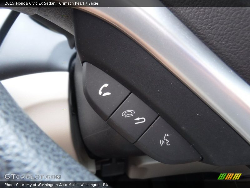 Crimson Pearl / Beige 2015 Honda Civic EX Sedan