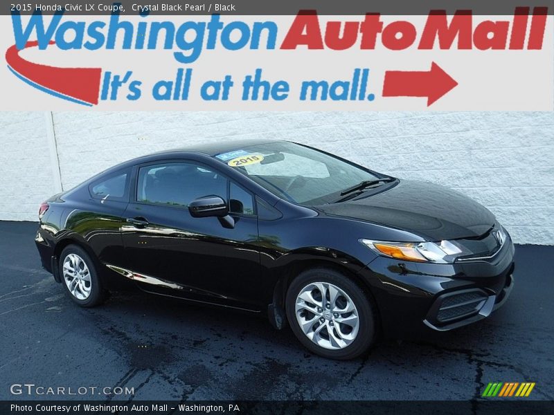 Crystal Black Pearl / Black 2015 Honda Civic LX Coupe