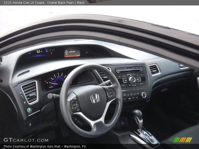Crystal Black Pearl / Black 2015 Honda Civic LX Coupe