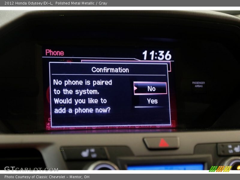 Polished Metal Metallic / Gray 2012 Honda Odyssey EX-L