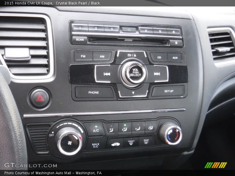 Crystal Black Pearl / Black 2015 Honda Civic LX Coupe