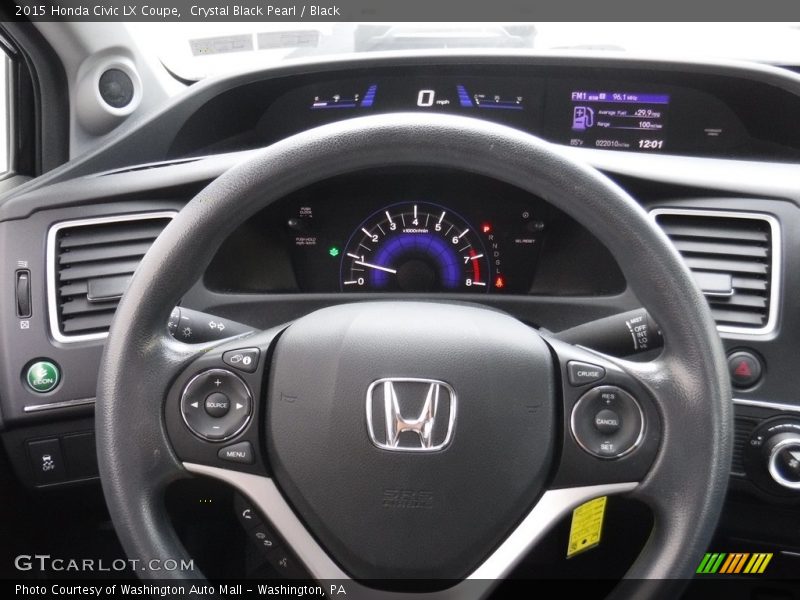 Crystal Black Pearl / Black 2015 Honda Civic LX Coupe