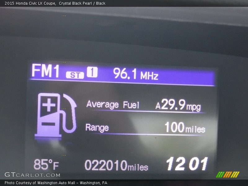 Crystal Black Pearl / Black 2015 Honda Civic LX Coupe