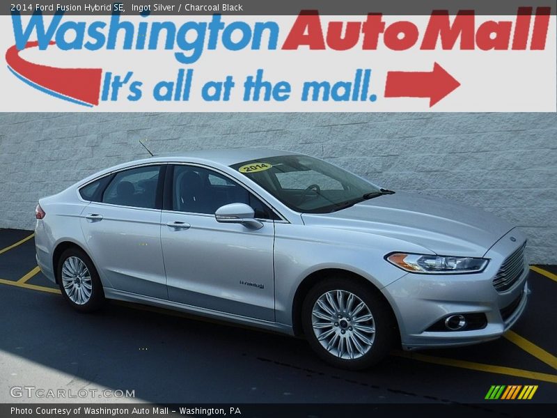 Ingot Silver / Charcoal Black 2014 Ford Fusion Hybrid SE