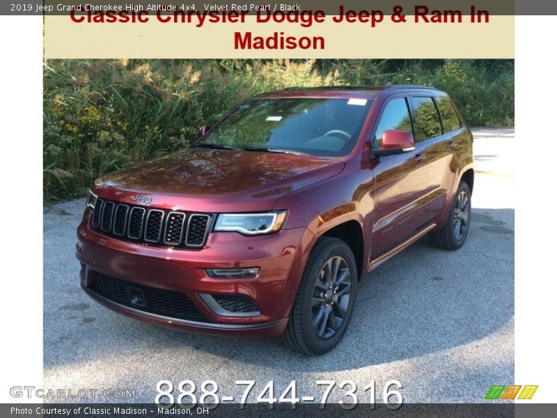 Velvet Red Pearl / Black 2019 Jeep Grand Cherokee High Altitude 4x4