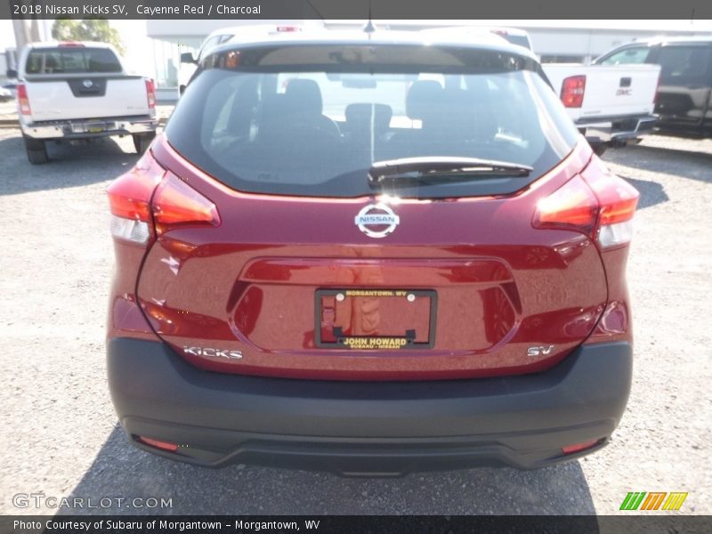 Cayenne Red / Charcoal 2018 Nissan Kicks SV