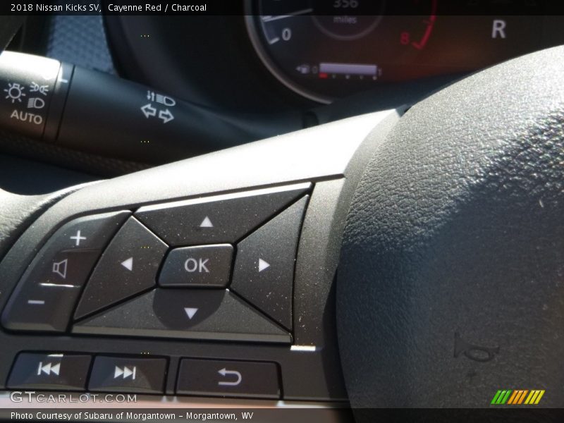 Cayenne Red / Charcoal 2018 Nissan Kicks SV