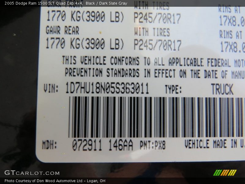 Black / Dark Slate Gray 2005 Dodge Ram 1500 SLT Quad Cab 4x4