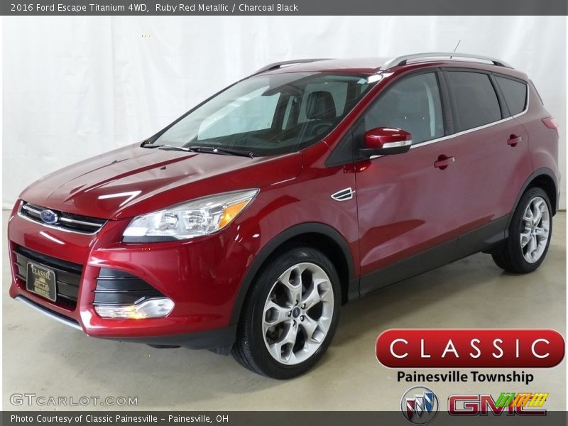 Ruby Red Metallic / Charcoal Black 2016 Ford Escape Titanium 4WD