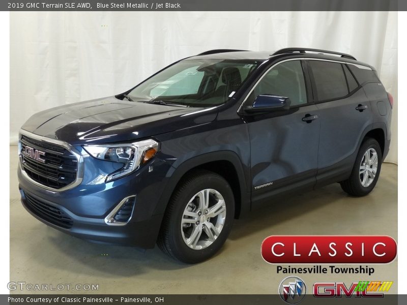 Blue Steel Metallic / Jet Black 2019 GMC Terrain SLE AWD