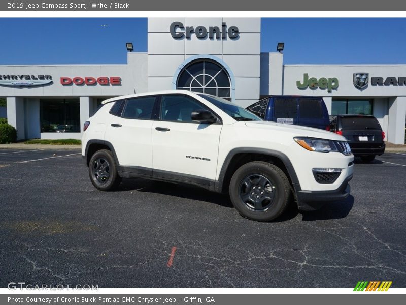 White / Black 2019 Jeep Compass Sport