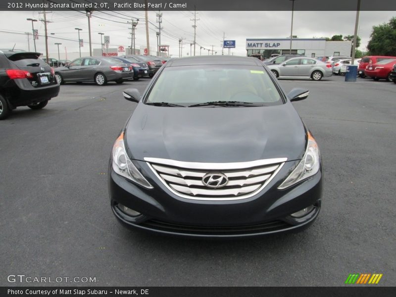 Pacific Blue Pearl / Camel 2012 Hyundai Sonata Limited 2.0T