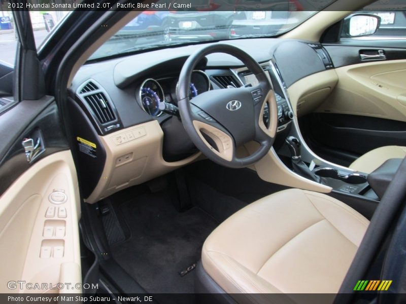 Pacific Blue Pearl / Camel 2012 Hyundai Sonata Limited 2.0T