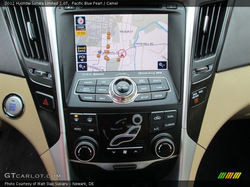 Pacific Blue Pearl / Camel 2012 Hyundai Sonata Limited 2.0T