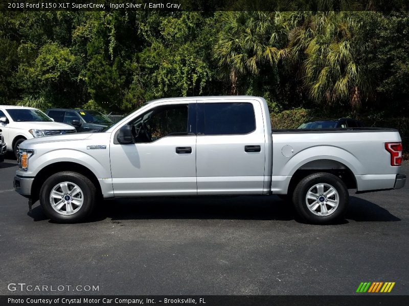 Ingot Silver / Earth Gray 2018 Ford F150 XLT SuperCrew