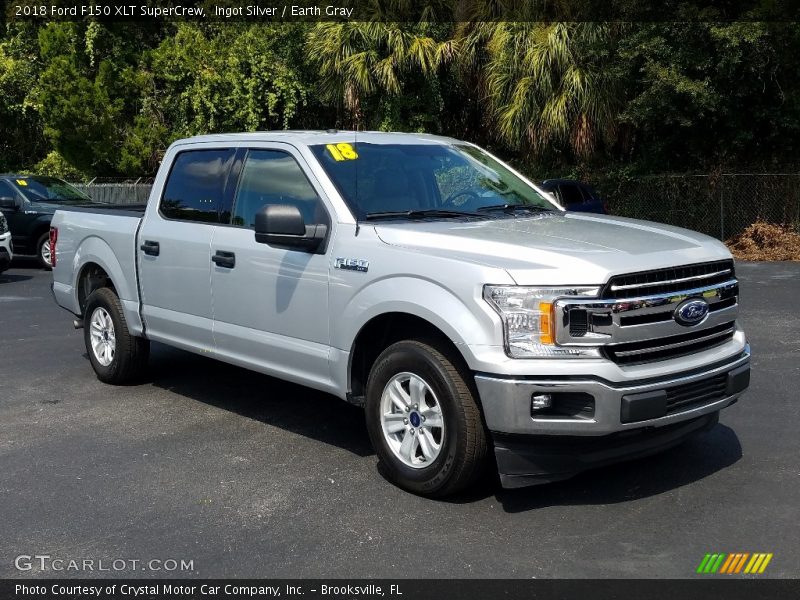 Ingot Silver / Earth Gray 2018 Ford F150 XLT SuperCrew