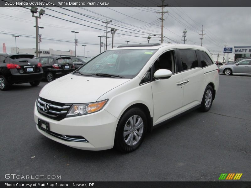 White Diamond Pearl / Gray 2016 Honda Odyssey EX-L