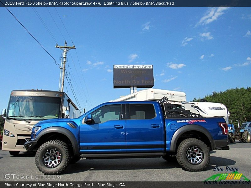 Lightning Blue / Shelby BAJA Black/Red 2018 Ford F150 Shelby BAJA Raptor SuperCrew 4x4