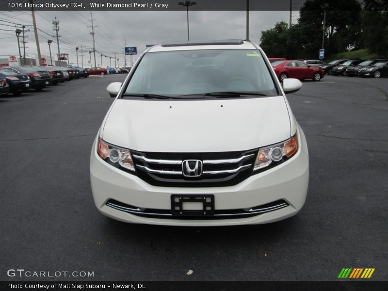 White Diamond Pearl / Gray 2016 Honda Odyssey EX-L