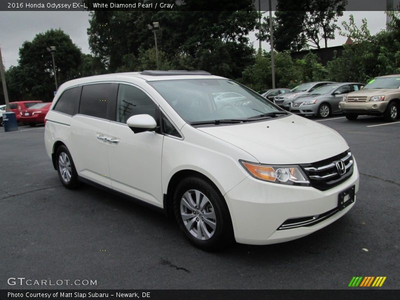 White Diamond Pearl / Gray 2016 Honda Odyssey EX-L