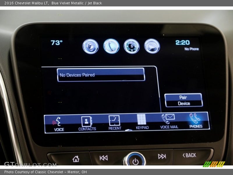 Blue Velvet Metallic / Jet Black 2016 Chevrolet Malibu LT