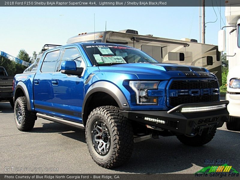 Lightning Blue / Shelby BAJA Black/Red 2018 Ford F150 Shelby BAJA Raptor SuperCrew 4x4