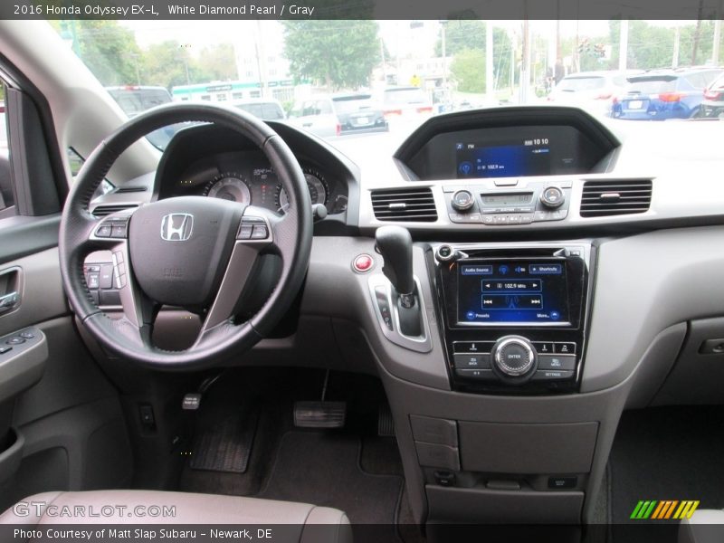 White Diamond Pearl / Gray 2016 Honda Odyssey EX-L