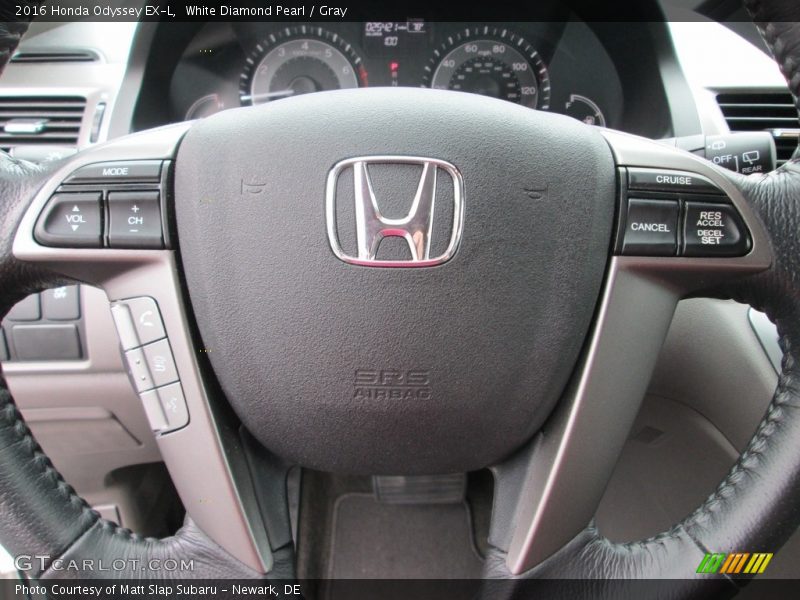White Diamond Pearl / Gray 2016 Honda Odyssey EX-L