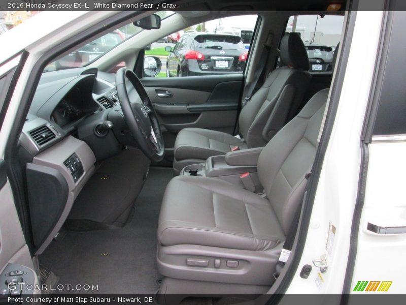 White Diamond Pearl / Gray 2016 Honda Odyssey EX-L