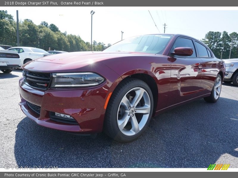 Octane Red Pearl / Black 2018 Dodge Charger SXT Plus