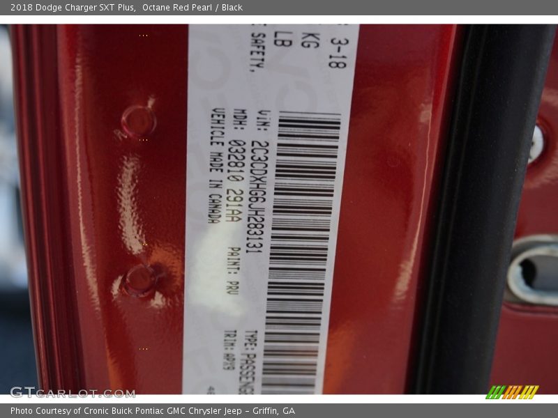 Octane Red Pearl / Black 2018 Dodge Charger SXT Plus