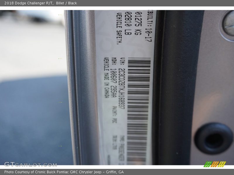 Billet / Black 2018 Dodge Challenger R/T