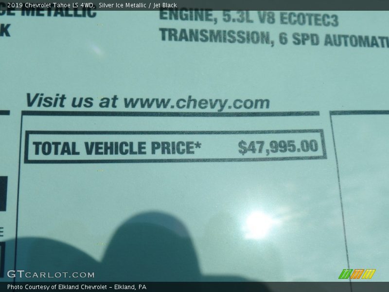 Silver Ice Metallic / Jet Black 2019 Chevrolet Tahoe LS 4WD