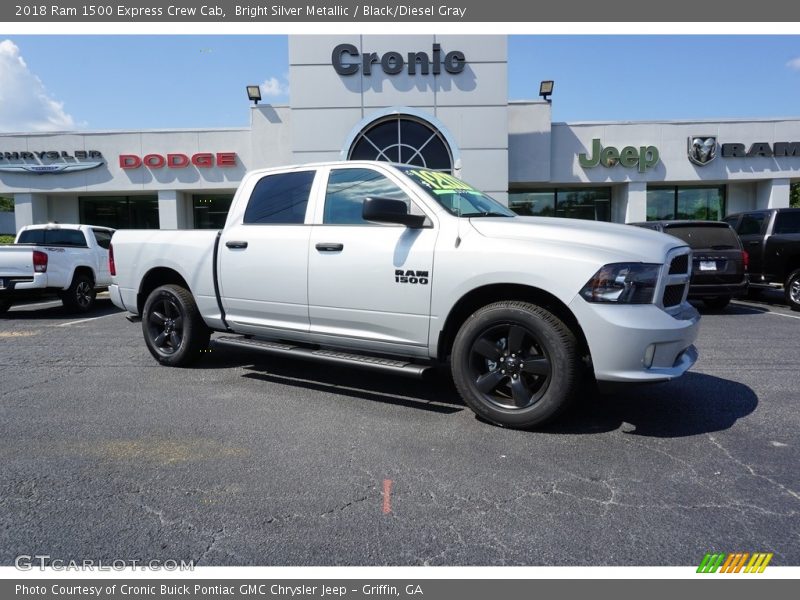 Bright Silver Metallic / Black/Diesel Gray 2018 Ram 1500 Express Crew Cab