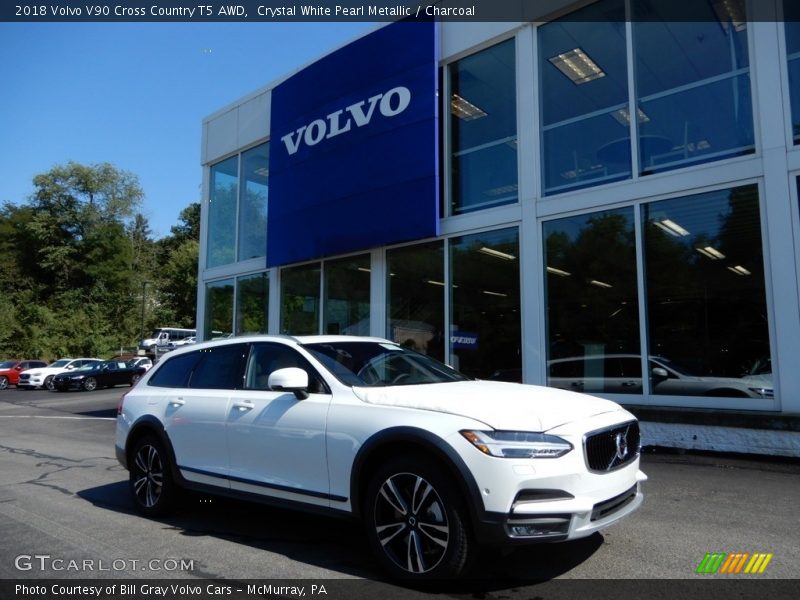 Crystal White Pearl Metallic / Charcoal 2018 Volvo V90 Cross Country T5 AWD